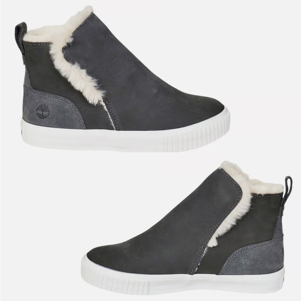Timberland Women's Gray Winter Boots with Fur Lining